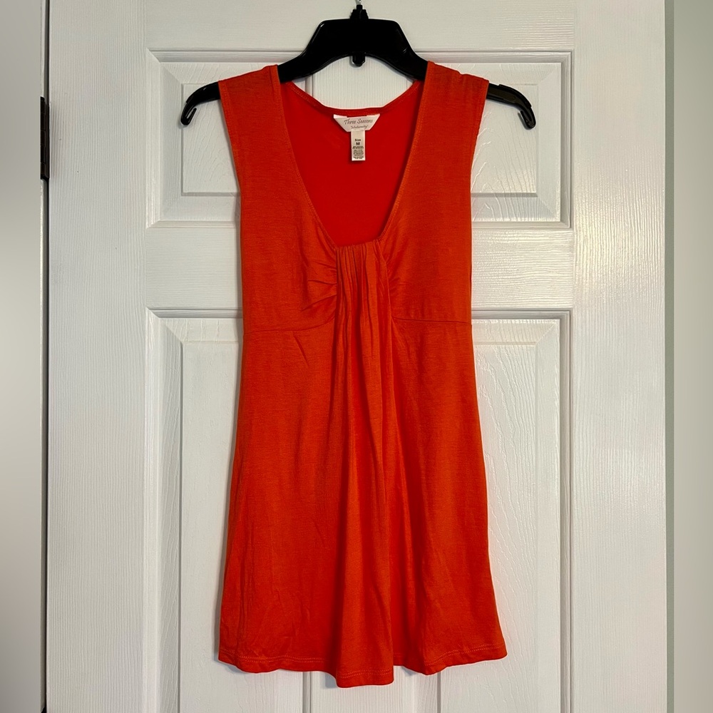 Three Seasons Maternity Orange Dressy Tank Top